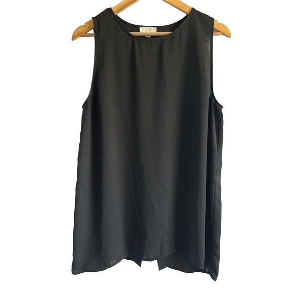 14th & Union Tops - 14th & Union Size Large Black Sleeveless Crisscross Back Career Shell‎ Blouse